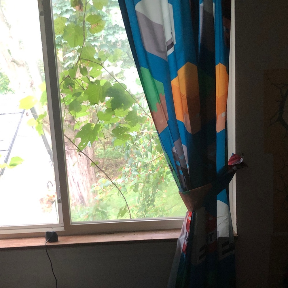 Blue Geometric Pattern Window Curtain - Home Accents